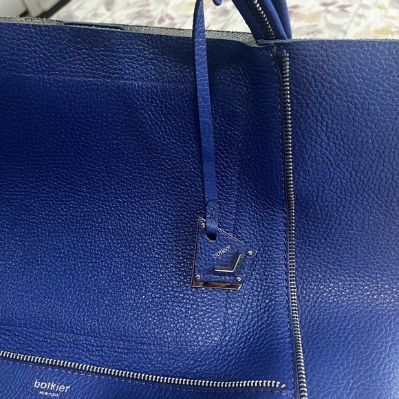 Botkier Soho Leather Tote Bag Blue - Picture 13 of 14